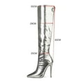 thumbnail image 4 of Women's Metallic Over The Knee Boots Pointed Toe High Heels Thigh High Stilettos Boots, 4 of 8