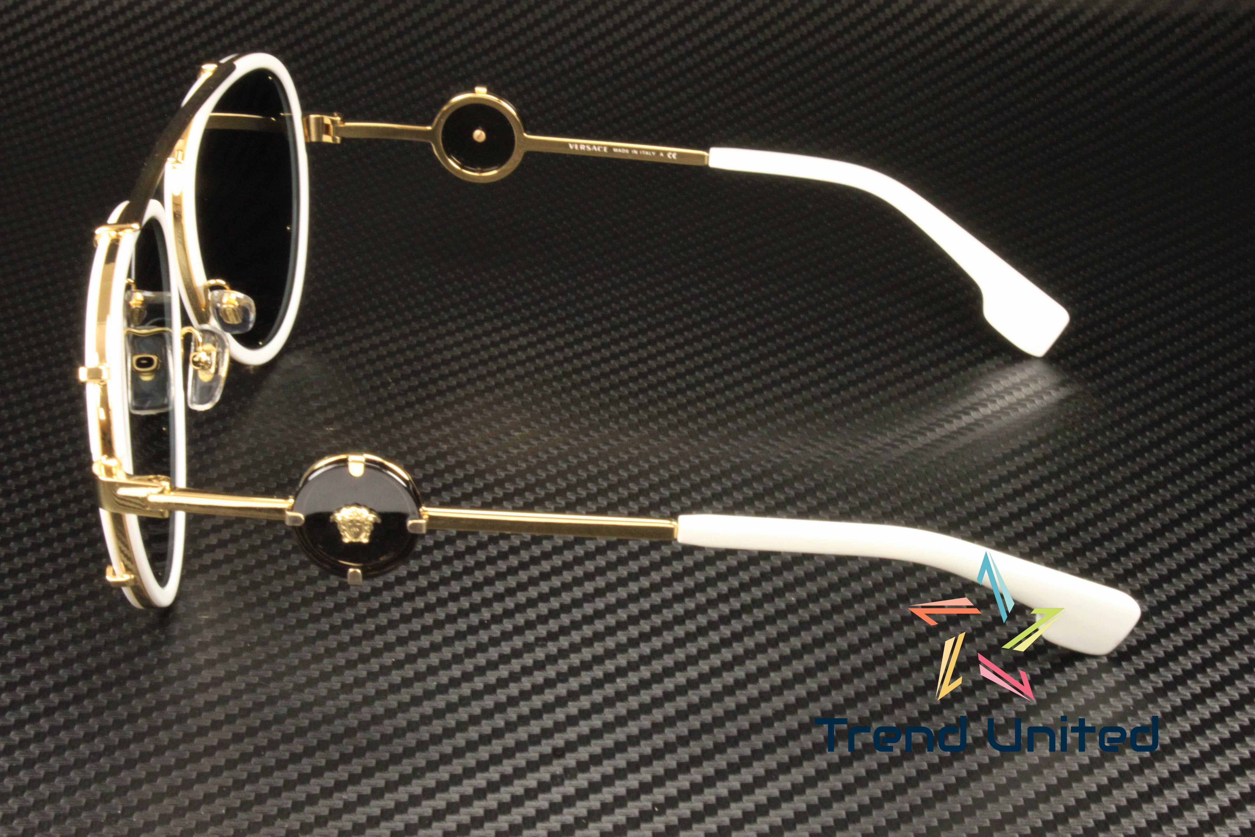 Versace VE 2232 Metal Womens Aviator Sunglasses White 61mm Adult