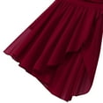 thumbnail image 6 of Haitryli Women's Lyrical Ballet Dance Dress Modern Cut Out Back Chiffon Asymmetric Skirted Leotard Wine Red XXL, 6 of 7