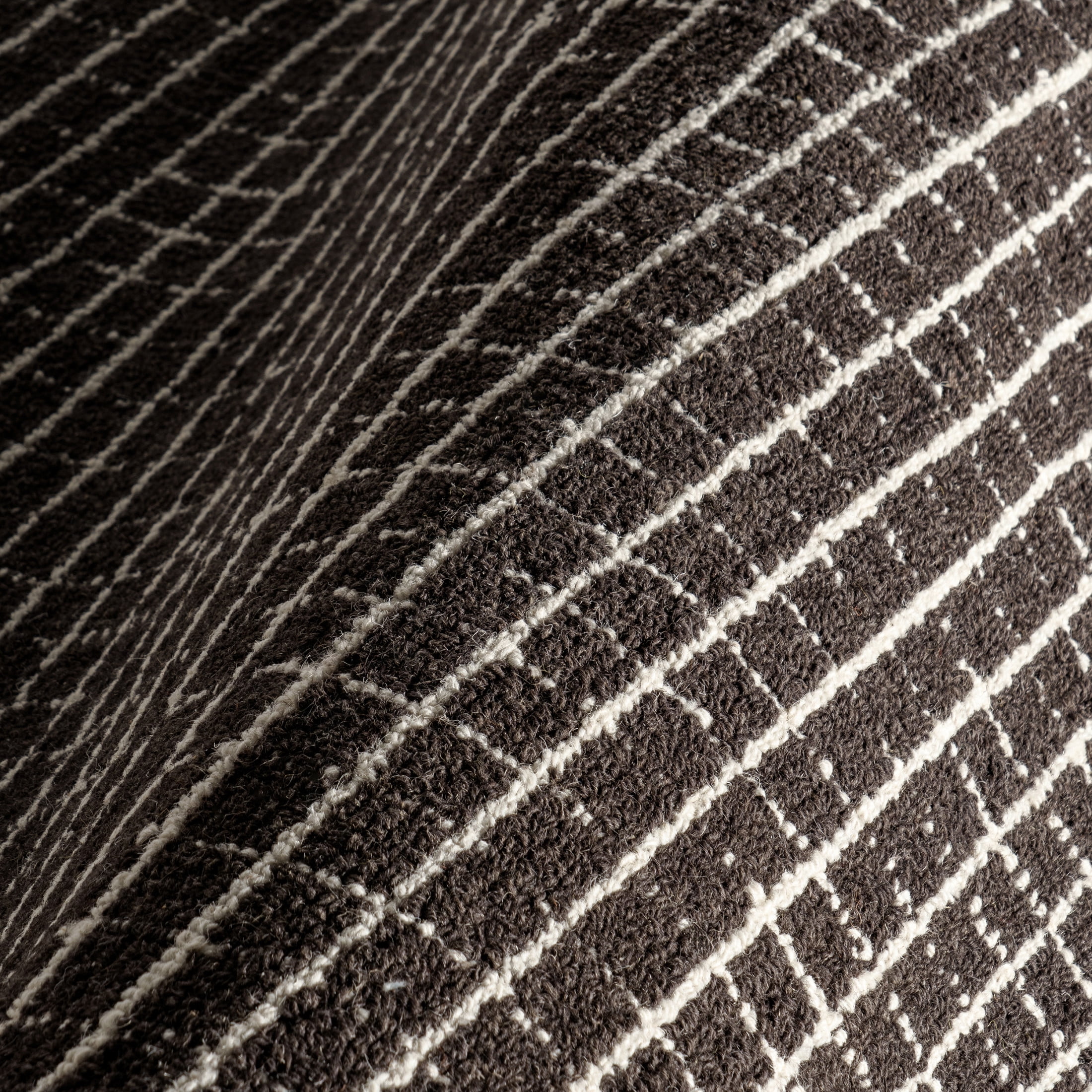 Rugs USA Melrose Checked Wool Area Rug, 5' x 8', Melrose Charcoal