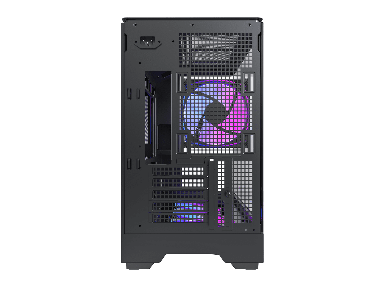 MONTECH KING 15 PRO KING15PB Micro-ATX PC Case, Curved Panoramic Glass, Chimney Airflow, 360mm Radiator Support, Compact Build for High-Performance Systems, 4 ARGB PWM Fan Pre-Installed, Black