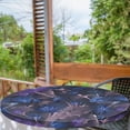 thumbnail image 2 of Ambesonne Floral Design Fitted Round Tablecloth, Dreamy Flowers Gothic, 45"- 56" Diameter, Violet Dark Violet Rose, 2 of 5