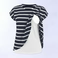 thumbnail image 2 of gakvov Maternity Shirt For Women Short Sleeve Crew Neck Color Block Breastfeeding Nursing Tops Pregnancy Pullover Shirt, 2 of 6