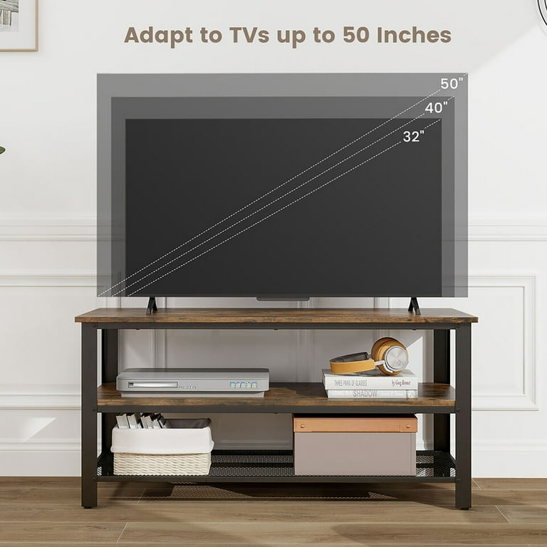 Gymax Industrial TV Stand with 3-Tier Open Storage, Heavy-Duty