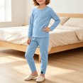 thumbnail image 5 of Fancifize Girls Boys Ribbed Lounge Sets Casual Long Sleeve Shirts Straight Leg Pants 2 Piece Loungewear Outfits, 5 of 6