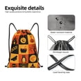 thumbnail image 4 of Disketp Halloween Banner Symbols Drawstring Backpack Drawstring Gym Bags Draw String Bags for Sports, Gym, Travel, Swimming, Beach-Small, 4 of 6