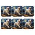 thumbnail image 2 of Pofeuu Vintage Starry Sky Labrador Print Leather Coasters Set of 6, Round Cups Mugs Mat Pad for Home Kitchen Heat Resistant Drink Coasters,Square, 2 of 7