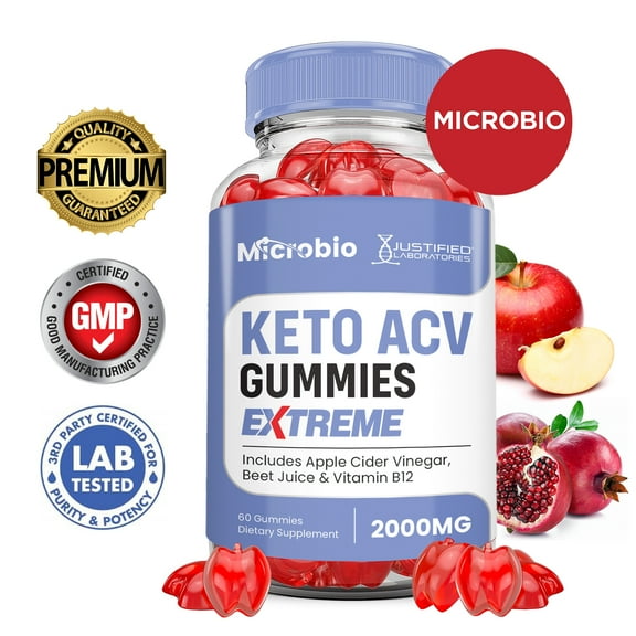 Microbio Keto Extreme ACV Gummies 2000mg Dietary Supplement 60 Gummys