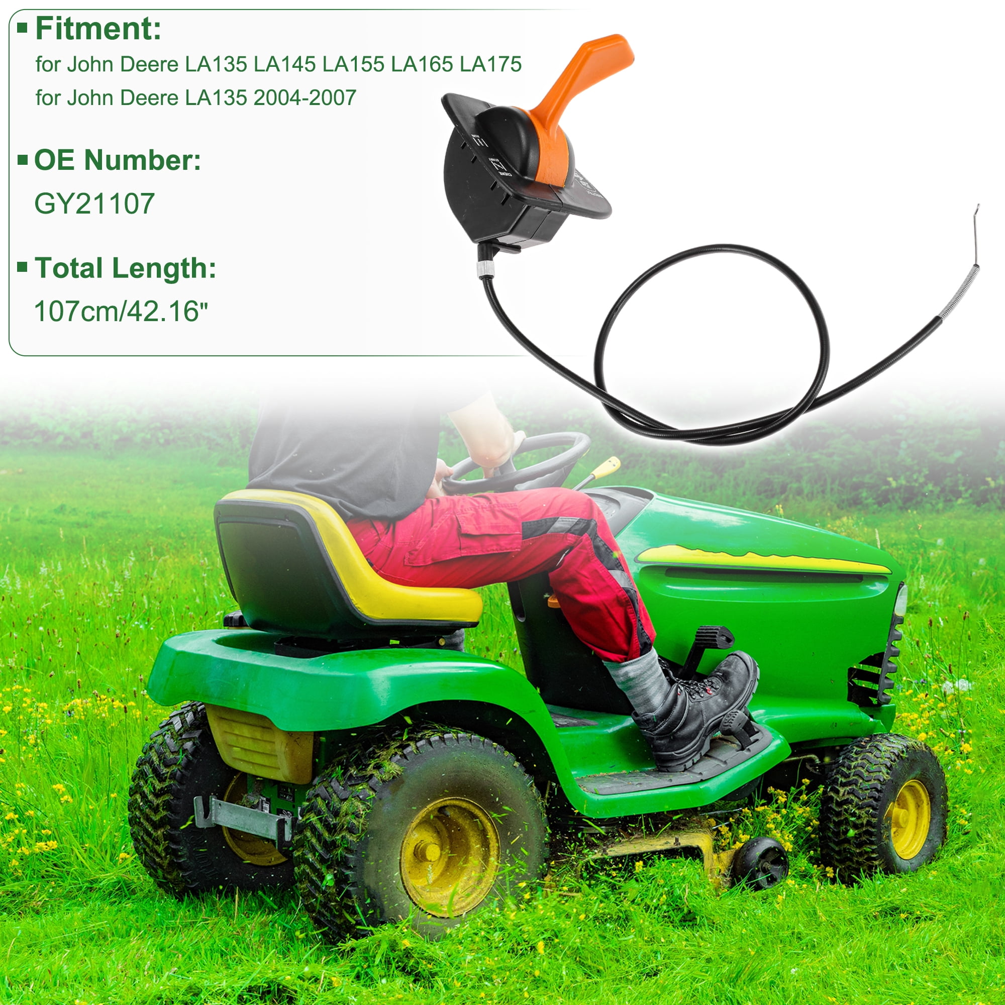Unique Bargains GY21107 Throttle Control Cable for John Deere LA135 2004-2007