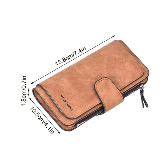 Credit Card Wallet, Womens Wallet, Womens Frosted Womens Wallet Zipper Coin Purse Photo Card Womens Long Wallet