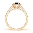 thumbnail image 2 of ANGARA Natural Round Blue Sapphire Split Shank Ring with Diamond Halo in 14K Rose Gold for Women (Size-5mm) | September Birthstone, Anniversary, Jewelry Gift for Women | Natural Blue Sapphire Ring, 2 of 8