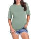 thumbnail image 1 of Camiseta informal holgada lisa para mujer - Manga corta, transpirable, básica para el día a día, 1 of 6