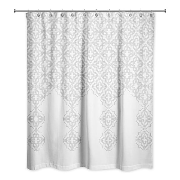 Creative Products Light Gray Quatrefoil 71x74 Shower Curtain
