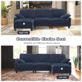 thumbnail image 7 of BedLuxury 108’’ Convertible Sectional Couches for Living Room,Oversized 4 Seat Comfy Chenille L Shaped Couch with Reversible Chaise,Armrest Pillow,Blue, 7 of 7