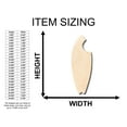 thumbnail image 2 of Unfinished Wood Shark Bite Surf Board Shape - Craft - up to 46" DIY 30" / 1", 2 of 3