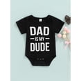 thumbnail image 2 of Franhais Toddler Boys Girls Cotton Romper Short Sleeve O Neck Letter/Bear Head Print Playsuit, 2 of 8