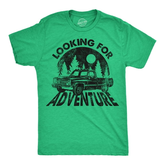 Mens Funny T Shirts Looking for Adventure Sarcastic Graphic Novelty Tees for Men Graphic Tees