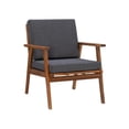 thumbnail image 4 of Linon Cooper Outdoor 4 Piece Wood Chat Set with Gray Cushions in Walnut Finish, 4 of 31