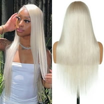Platinum Blonde Lace Front Wigs Human Hair Pre Plucked #60 Straight Human Hair Wig 13x4 HD Transparent Lace Frontal Wig Glueless Silver Lace Front Wigs for Women 180 Density 22 Inch