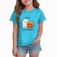 thumbnail image 2 of CAUYDY Toddler Pajama Girls Halloween Short Sleeve Top Sleepwear Cute Pumpkin Ghost Print Kids Loungewear Sizes 9-10 Years, 2 of 6