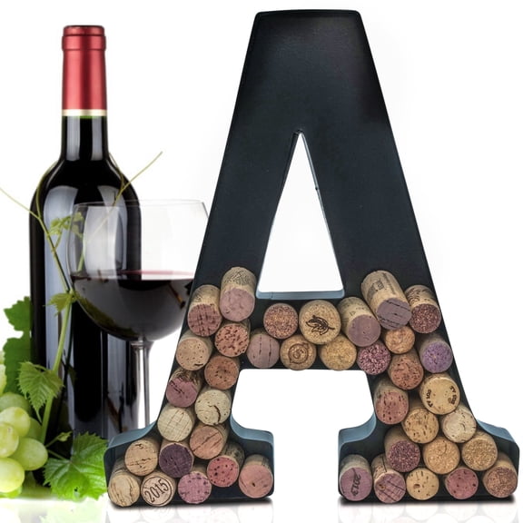 Made Easy Kit Metal Letter Wine Cork Keepsake Saver & Holder Monogram w/Free Wall Mount Kit A-Z