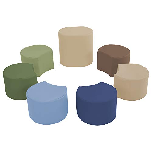 SoftScape Crescent Soft Stool Set with Teacher Seat, Modular Colorful