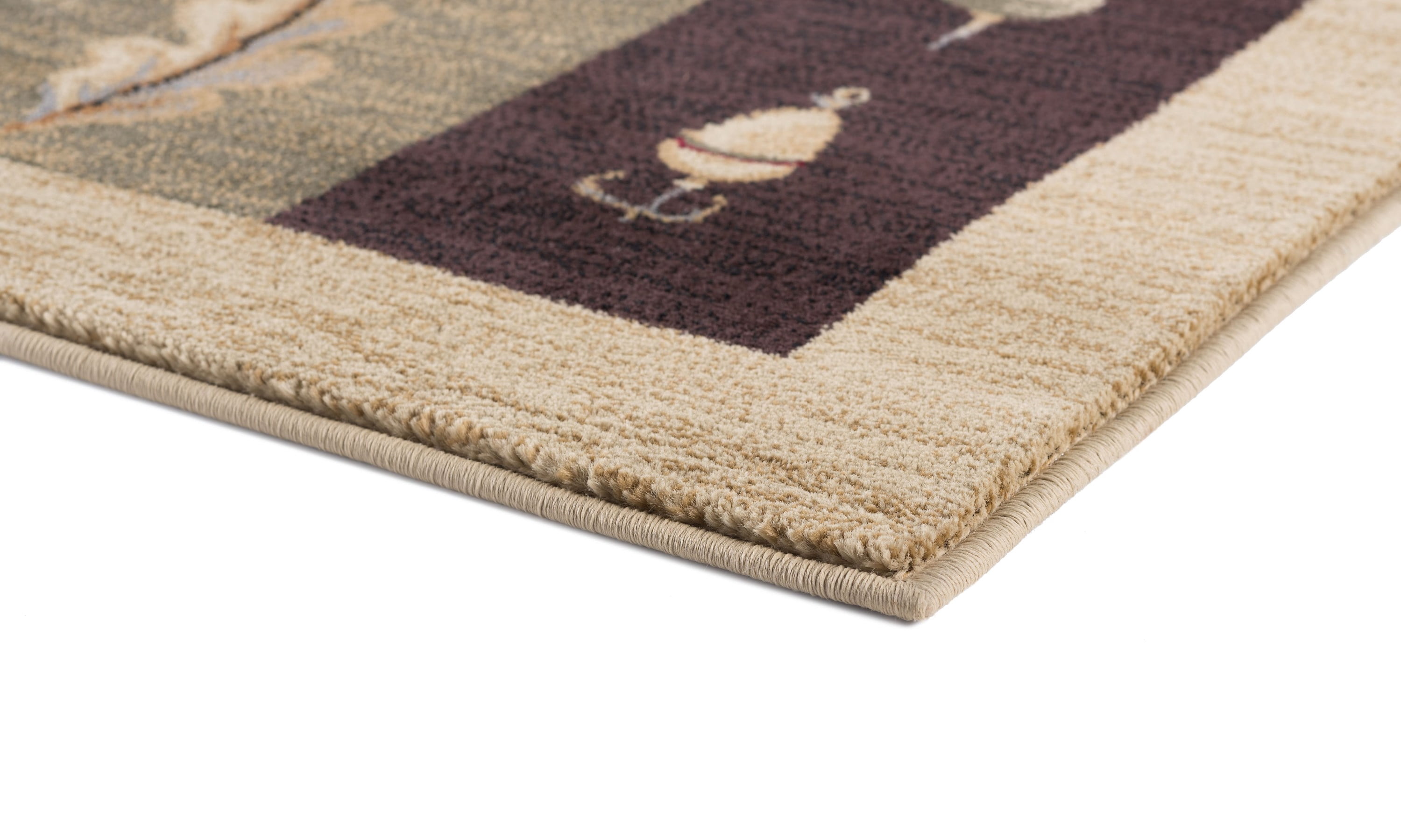 Novelty 3x8 Area Rug (2'7'' x 7'3'') Lodge Beige, Green Indoor Runner Easy to Clean