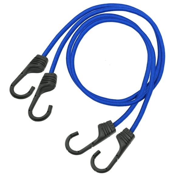Hyper Tough 2 Pack, 36 inch Standard Bungee Cords Set, Rubber, Blue, 0.37 oz