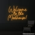 thumbnail image 2 of Glowneon Welcome To The Madhouse Neon Sign, Welcome To The Madhouse Led Sign, Motivation Quotes LED, 2 of 5