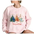 thumbnail image 5 of HOMBOM Crewneck Sweatshirts for Women Cute Christmas Pink Winter Merry Xmas Ladies Sweatshirt Tree, 5 of 6