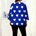 thumbnail image 6 of Gamivast Plus Size Holiday Tops 3/4 Sleeve Heart Print Cute Blouse Oversized Crew Neck Drop Shoulder Trendy Shirts Valentine's Day Outfits Outfits, 6 of 6