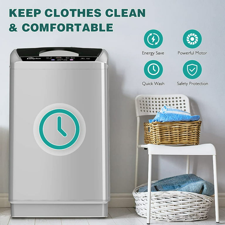 LifePlus Full Automatic Washing Machine and Spin Dry 1.8 Cu.ft Portable  Washer Machine Compact Clothes Laundry Top-Load for Home Apartment Dorm RV,  Gray – The Market Depot
