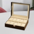 thumbnail image 3 of Bunblic Watch Box Organizer Watches Storage Organizer PU Leather Multifunctional Showcase Watch Organizer Holder for Men Shop Display 10 bits, 3 of 8