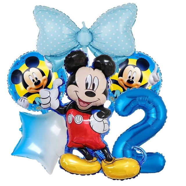 Juego de Globos de aluminio de Minnie Mouse rosa de Disney, decoración de fiesta de cumpleaños para niña, 1, 2, 3, 4, 5, 6 y 7, suministros para baby shower, 1 Juego