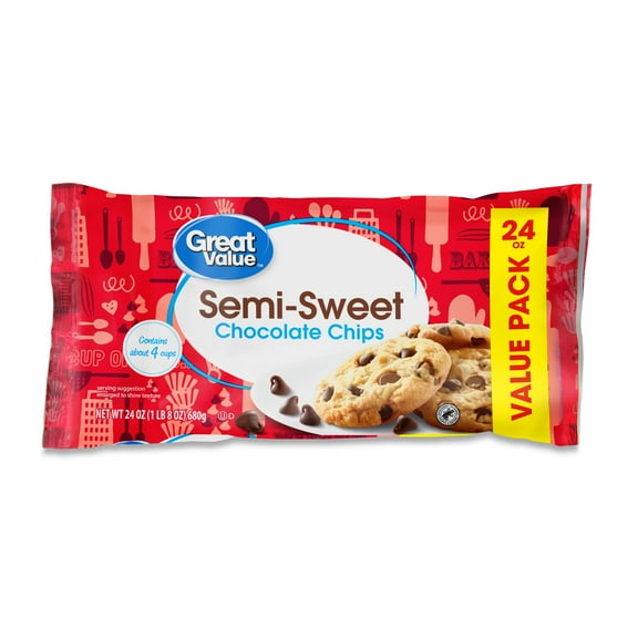 Great Value Semi-Sweet Chocolate Chips, 24 oz