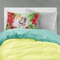 thumbnail image 2 of English Bulldog Poinsettas Fabric Standard Pillowcase, 2 of 2