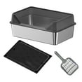 thumbnail image 3 of Caja de Arena para Gatos Yinane Acero Inoxidable Grande Negro Alto, 3 of 8