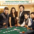 thumbnail image 2 of Gymax 84'' x 42'' 10-Player Foldable Padded Poker Table Top w/ Carrying Bag Cup Holders Green, 2 of 10