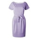 thumbnail image 4 of Vestido de verano para mujer con cinturón: manga corta, informal/para salir, fácil de cuidar, versátil para diversas ocasiones., 4 of 5