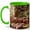 Green, variant on Strawberry Jam Kitchen 11oz Ceramic Mug, Cottage Baking Coffee Cup
