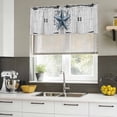 thumbnail image 4 of Texas Star Vintage Curtain Valances for Windows, Kitchen Valance Window Treatments Panel 2 Pack, Navy Blue Retro Wooden Berry Rod Pocket Short Curtains for Bathroom Bedroom 42 x 12 Inch, 4 of 8