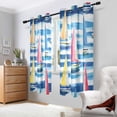 thumbnail image 2 of Yayeee Window Curtains Light Filtering 63"x52" Grommet Panel Pair Home Living Room Decor, Green Sailboats, 2 of 7