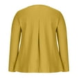 thumbnail image 5 of IROINNID Ladies Long Sleeve T Shirts Solid Color Button T-shirt Blouse Round Neck Home Tops,Yellow, 5 of 8