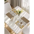 thumbnail image 5 of Beige Yellow Textured Placemats Set of 6, Vintage Art Farmhouse Striped Placemats for Dining Table, Place Mats for Kitchen Tabletop, Waterproof Wipeable Dining Table Mats Set, 5 of 9