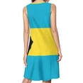 thumbnail image 2 of Bahamas Flag Spring Summer Dresses for Women Fashion T-shirt Dress Casual Sleeveless Loose Sundress with Pockets, 2 of 5