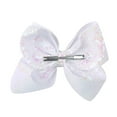 thumbnail image 3 of 8 Inch Hot Pink Sparkly Glitter Sequin Hair Bows for Girls, 3 of 4