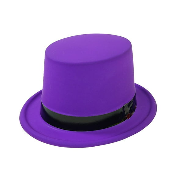 Yoetaun Popular Top Hat with Bright Fluorescent Color for Holiday Fashion Masquerades Party Jazzy Hat Stage Performers Party Hat Purple