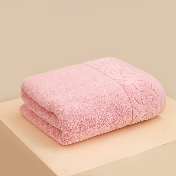 Xiao Hua Toalla de baño rosa, 70 x 145 cm, 1 unidad, toallas y paños de algodón suave de fibra larga, paños de lavado premium para el cuidado corporal diario y uso en el baño.