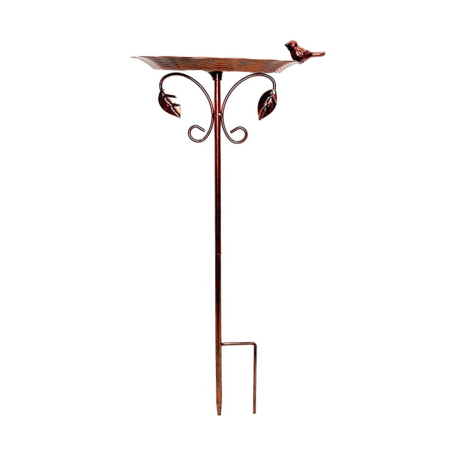 Adorno de hierro para baño de pájaros, comedero vintage para pájaros, para patio, césped Bronce