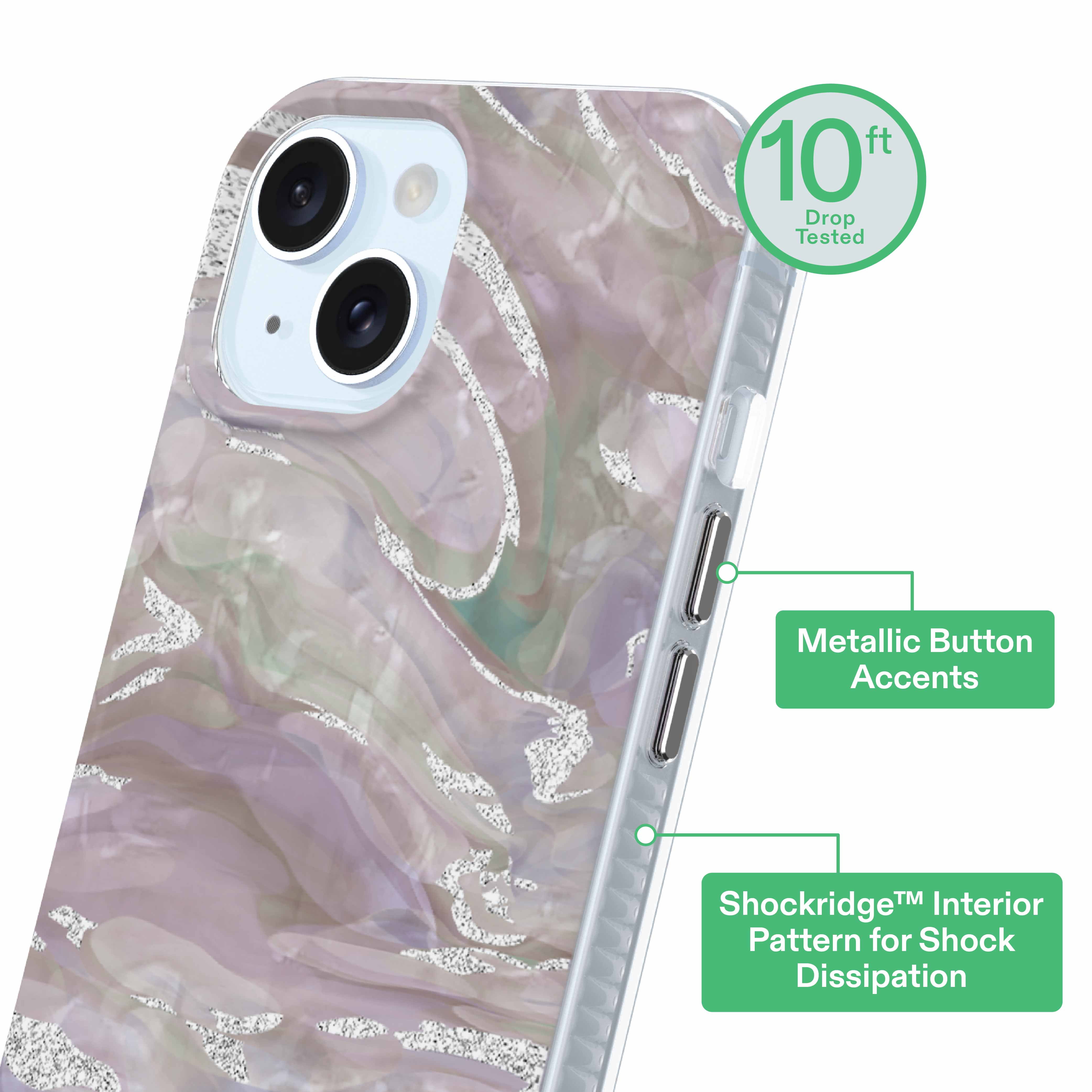 onn Purple Pearlescent Phone Case for iPhone 17e / iPhone 16e / iPhone 15 / iPhone 14 / iPhone 13